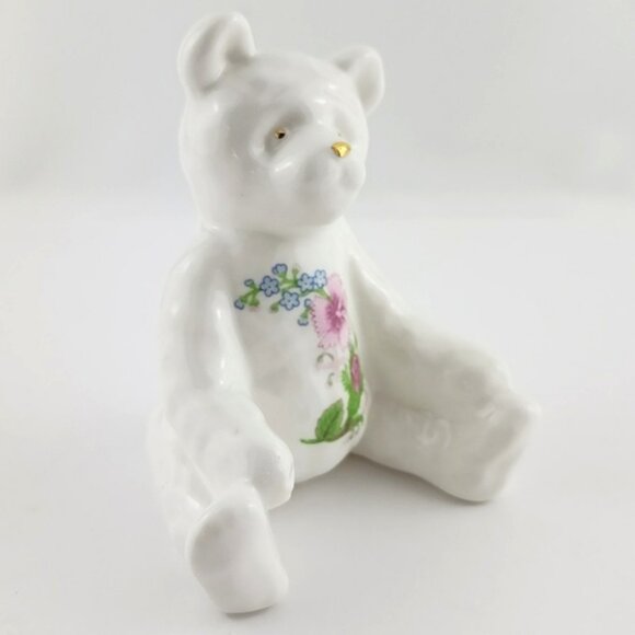 Aynsley Wild Tudor Teddy Bear Figurine English Fine Bone China Original With Box - Picture 2 of 14